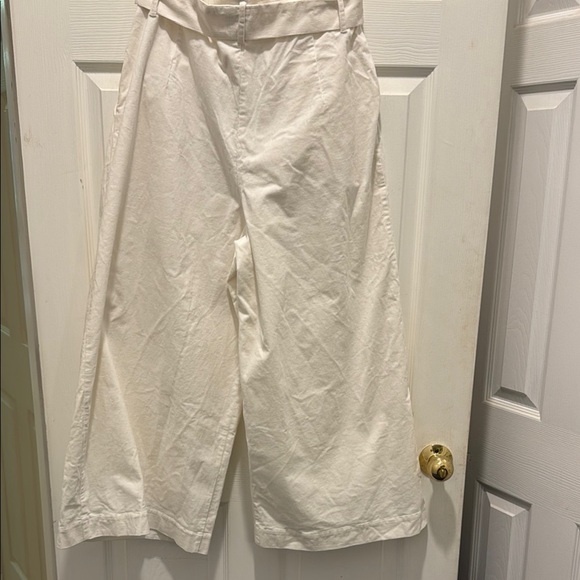 White Wide Leg Pants with Relaxed Fit - Picture 10 of 16
